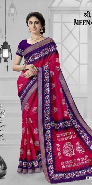 baby pink saree with silver border RBS016