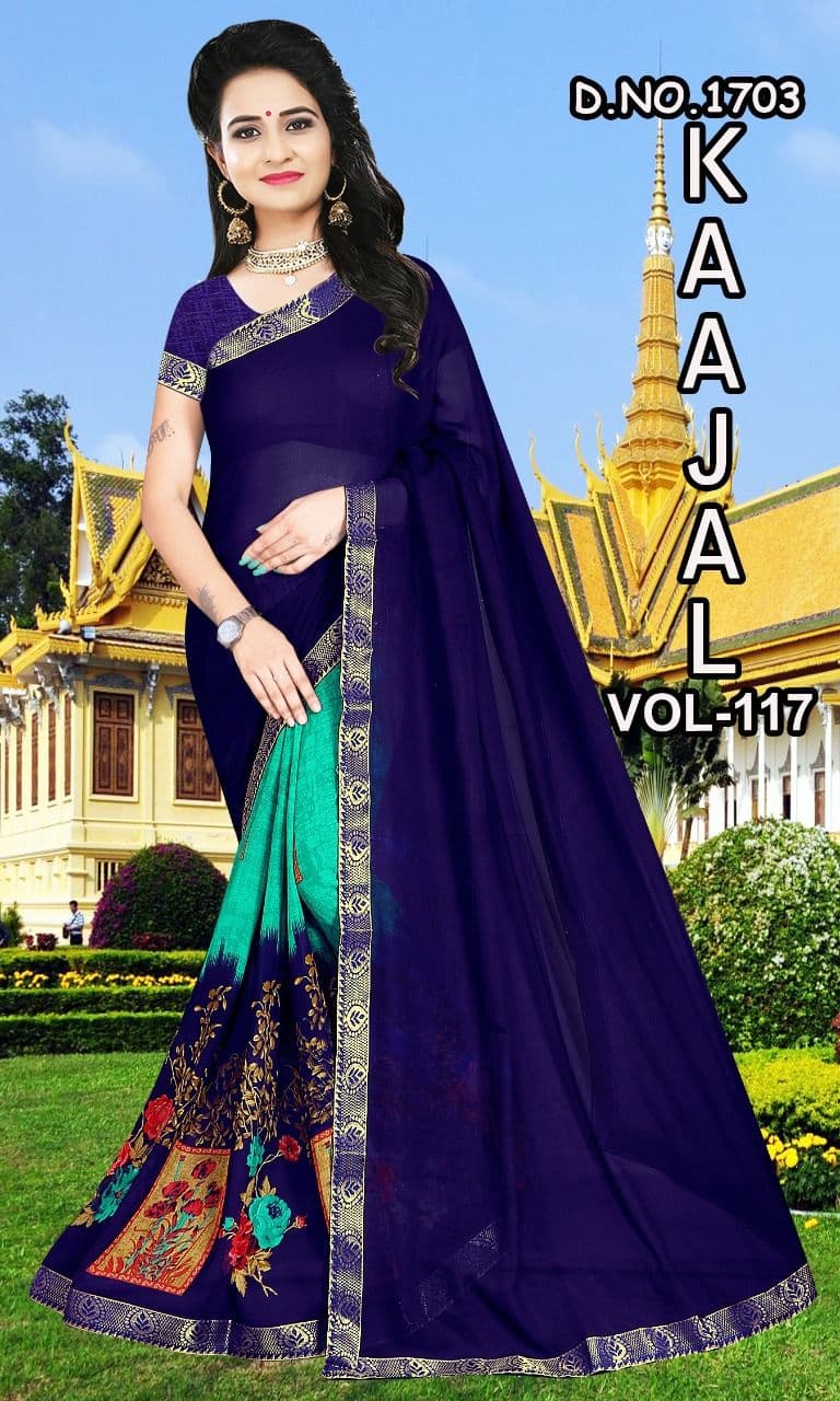 Casual Wear Border Half & Half Silk Sarees(Rs6,000 To Rs 7,800), 6.3 m with  blouse piece
