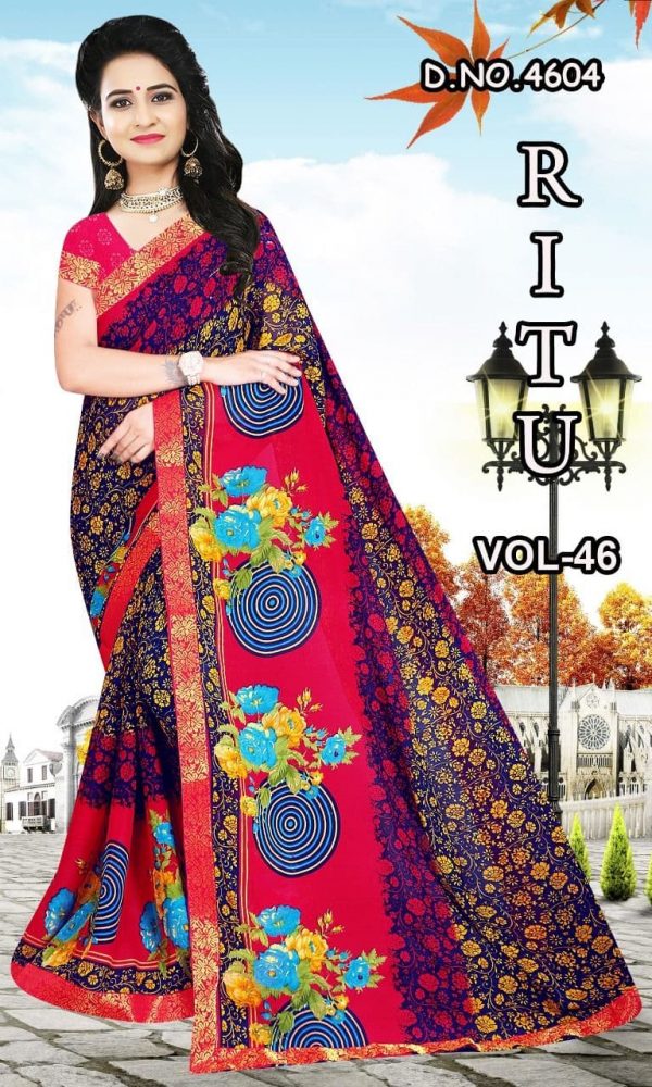 georgette embroidery saree GS042