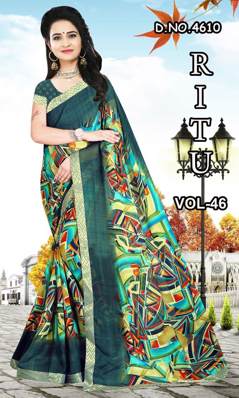 Buy Vimalnath Synthetics Printed Daily Wear Cotton Blend Brown Sarees  Online @ Best Price In India | Flipkart.com
