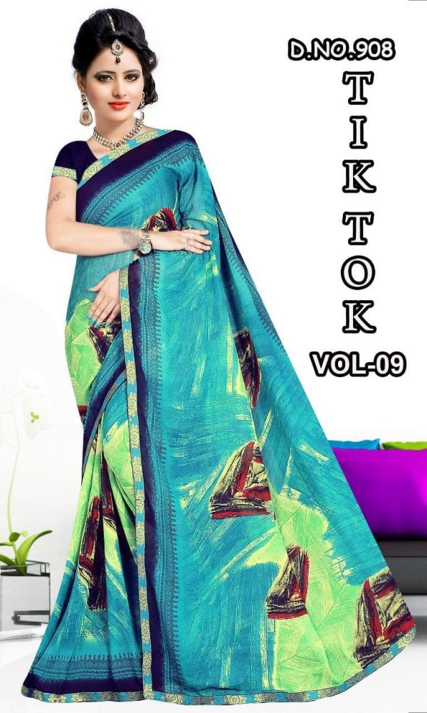 poly georgette saree GS018