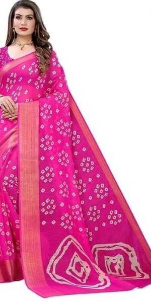 pink linen saree CS036 | Linen Mega Offer | Best Deals