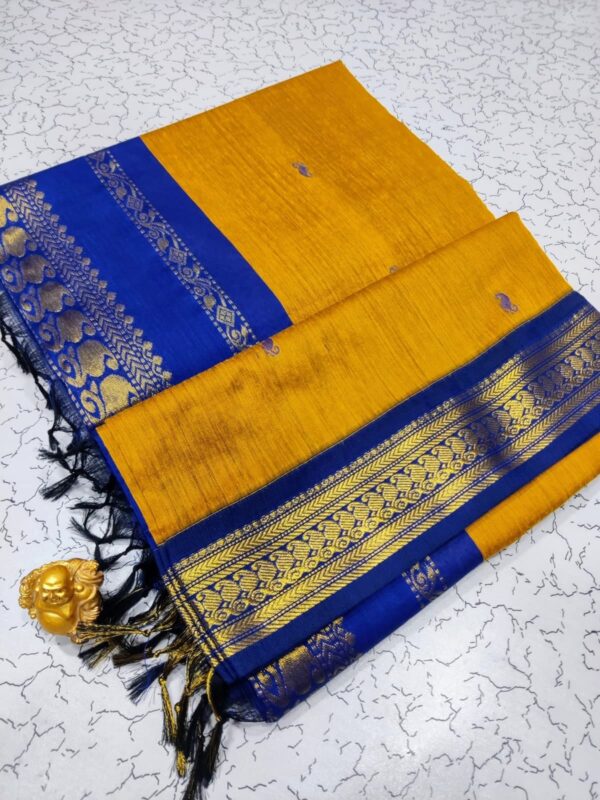 silk saree with contrast blouse