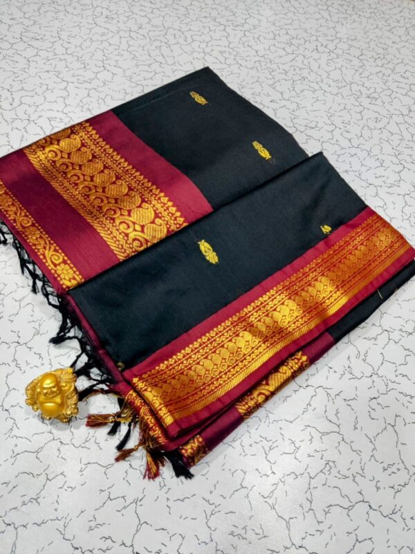 black cotton silk saree
