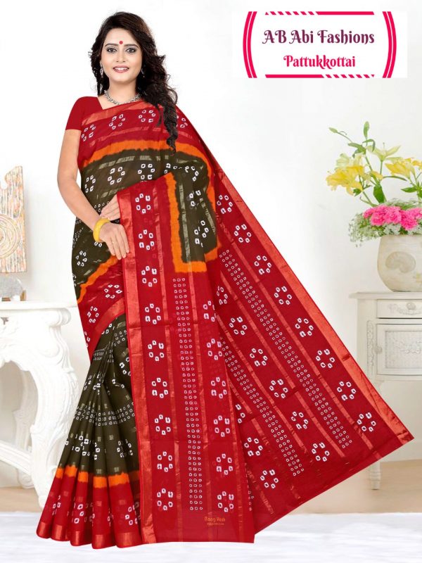black saree with red border