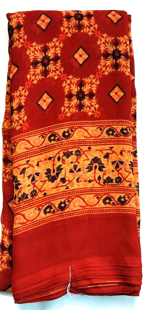 Women's Desinger Georgette Floral Printed Saree with Blouse Piece (Pack of  2)