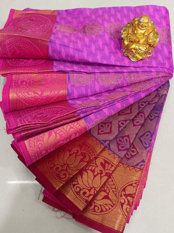 mysore silk saree with contrast blouse