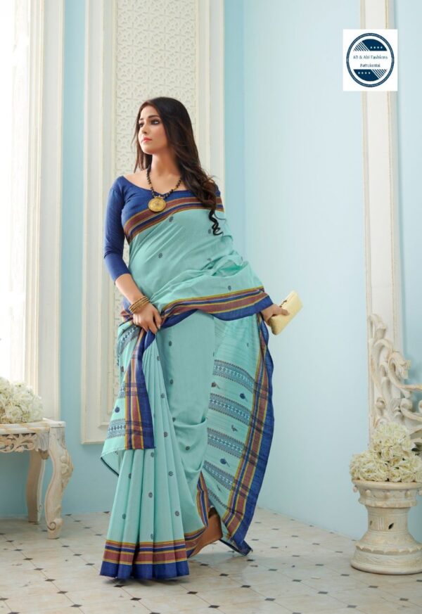 royal blue silk saree