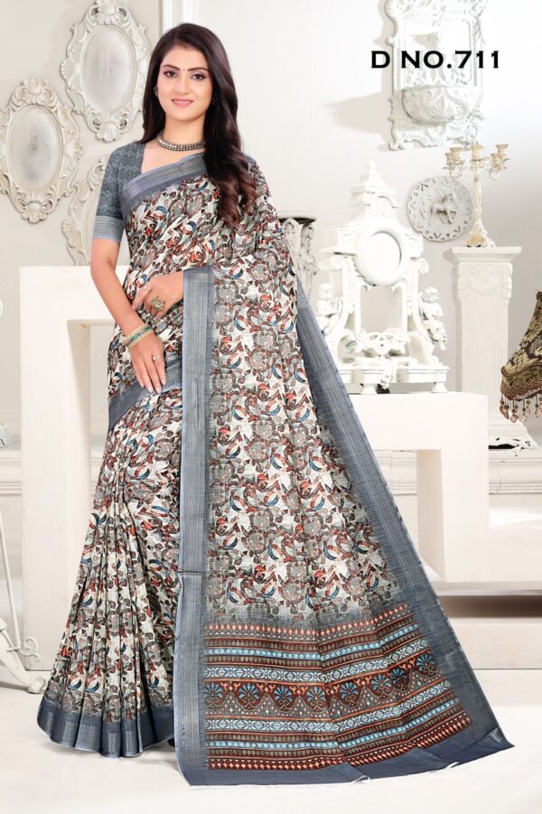 beautiful linen casual saree