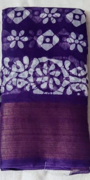 linen embroidery saree
