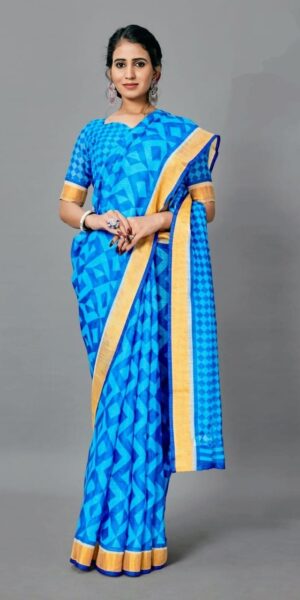 light blue saree