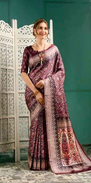 beautiful linen casual saree