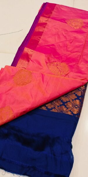 mysore silk saree with contrast blouse
