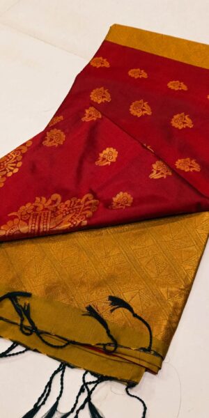 maroon silk saree