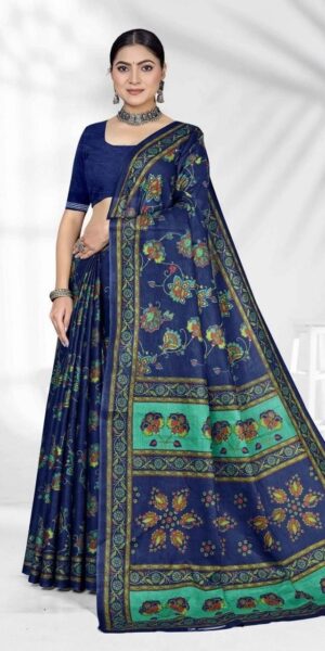 navy blue saree