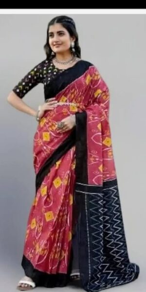 indigo cotton saree