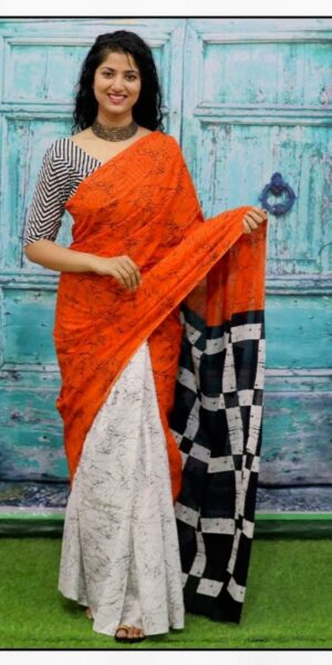 double ikkat cotton sarees