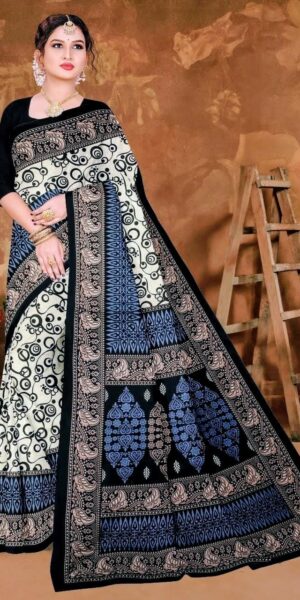 ash colour cotton saree