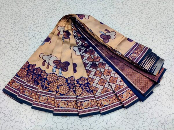 sky blue with copper zari border | BSS023 | best silk border saree