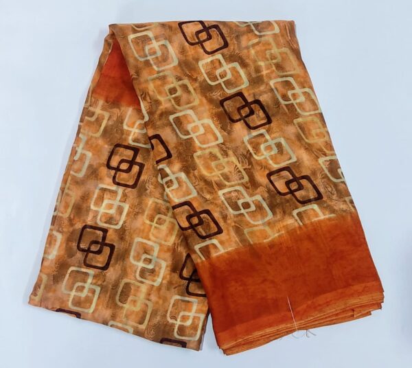 orange saree with zigzag lace border | PS067 | best offer sarees