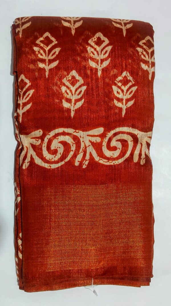 linen batik print saree | CS080 | 50% best cash reward